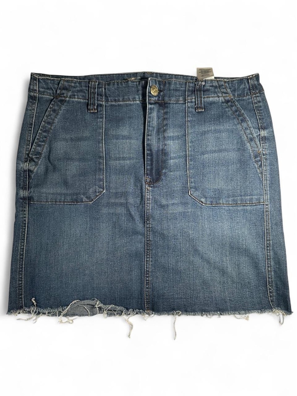 Seven7 Denim Mini Skirt with Raw Hem